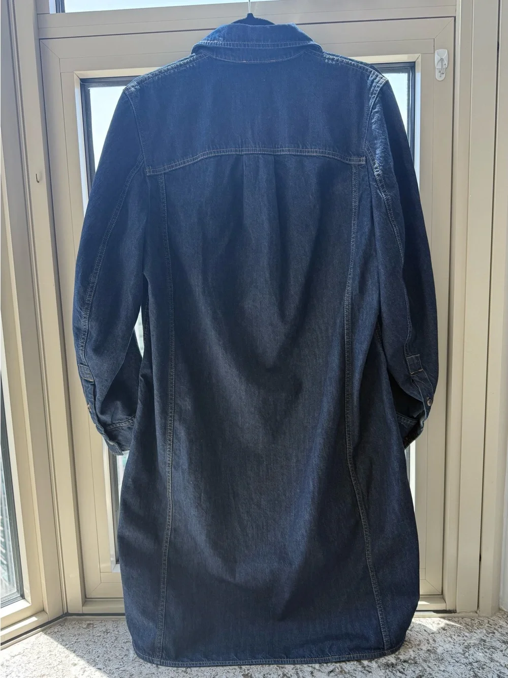 NWT COS Dark Blue Long Sleeve Denim Shirt Dress in 100% Cotton - Size 8 - Picture 2 of 10